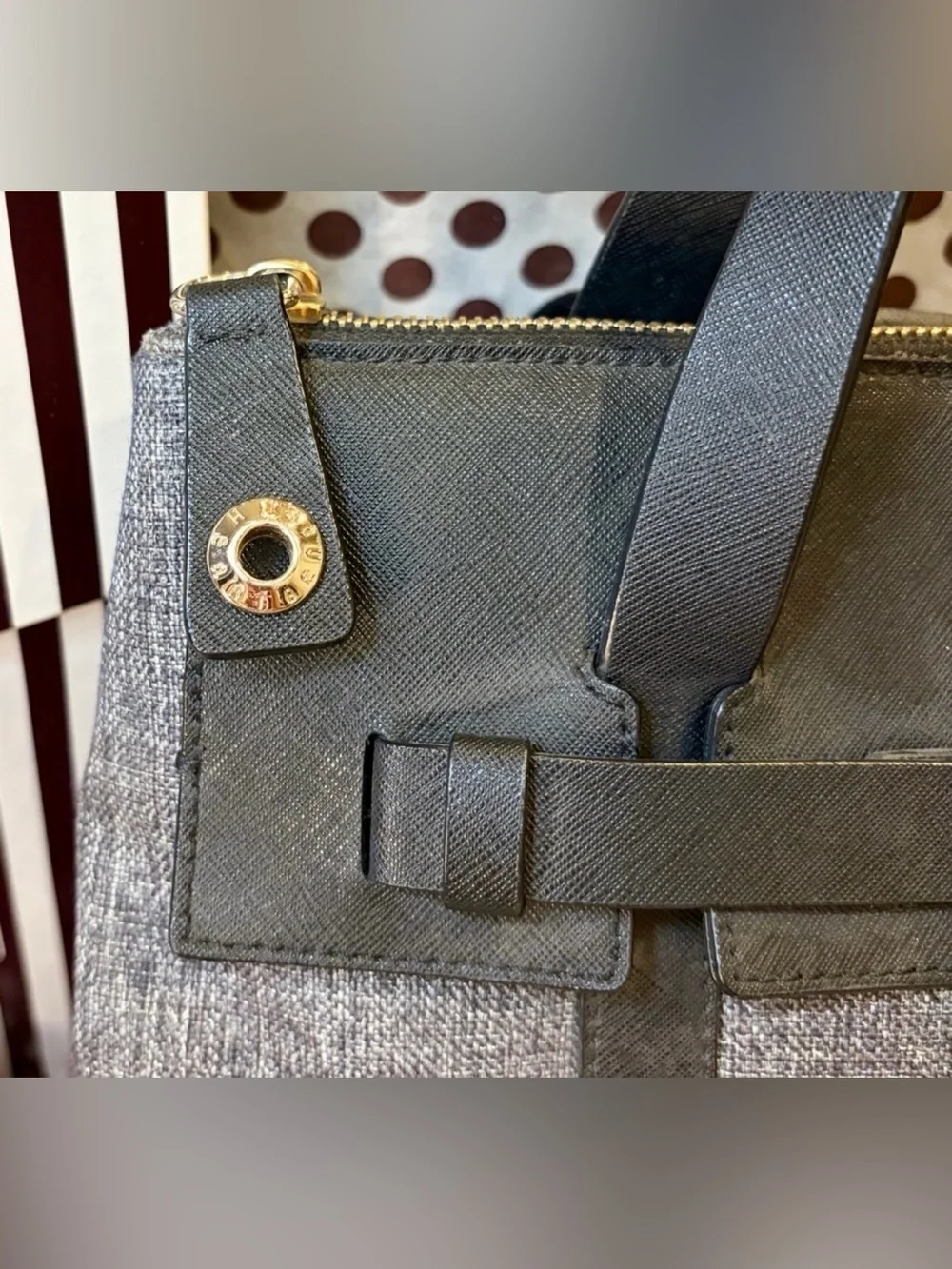 EUC!! HENRI BENDEL Jetsetter Convertible Backpack in Dark Gray & Black Leather